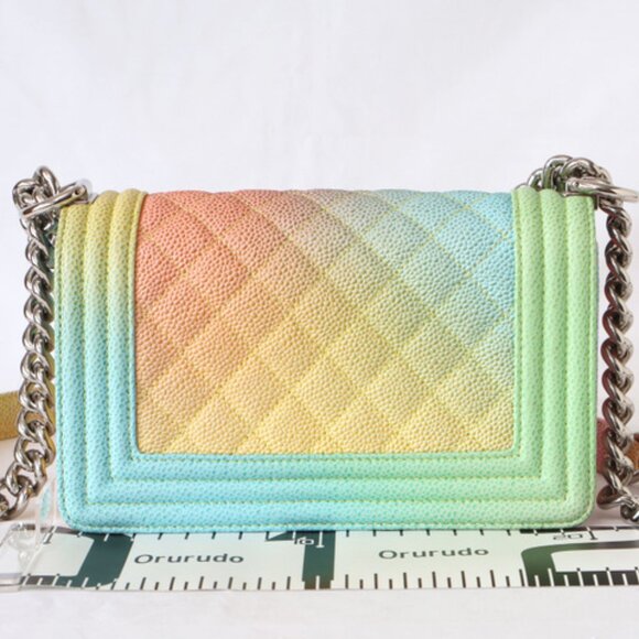 CHANEL Caviar Rainbow Boy Flap Bag Quilted 20 - Picture 2 of 16